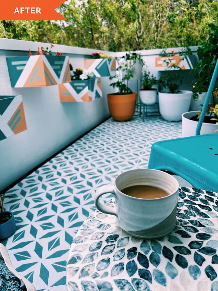Colorful Balcony Redo for 500 Before and After Photos Apartment